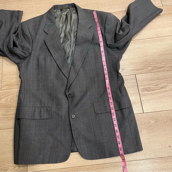 Christian Dior Men’s Wool Two Button Blazer Gray Stripe Size 44 - Picture 5 of 11